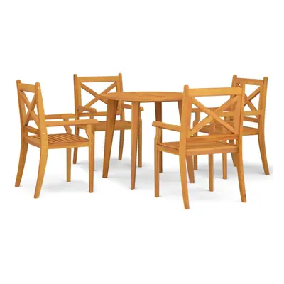 (Ã cm table/5) vidaXL Solid Wood Acacia Garden Dining Set Furniture Multi Sizes 3/5/7/9 Piece