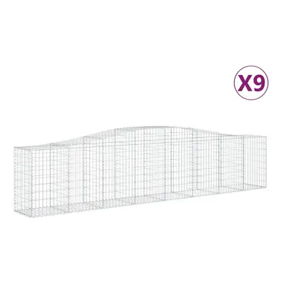 (400 x x 80/100 cm/ pcs) vidaXL Arched Gabion Basket Stone Basket Gabion Retaining Wall Galvanis