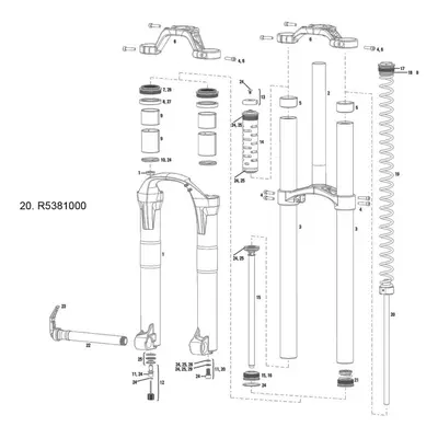 RockShox Left Coil Spring Shaft Shaft Bolt Domain Dual Crown Boxxer Race RC Team