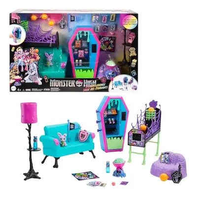 Student Lounge Playset, Doll House Furniture and Themed Accessories with Two Pets and Working Ve