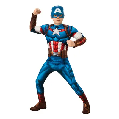 (7-8 Years, Blue/White/Red) Avengers Childrens/Kids Captain America Costume Set