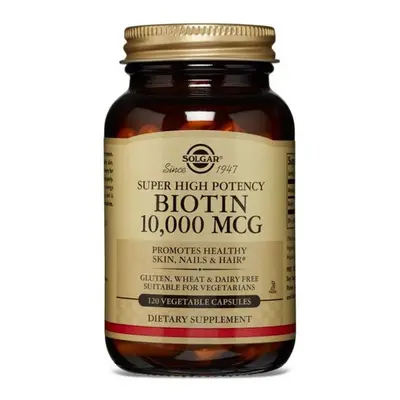 Solgar Biotin 10000mcg 120's Vegetable capsules Healthy Skin, Nails, & Hair Beauty & wellness su