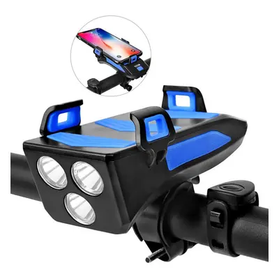 (2000 Ma-Blue A) IN Multifunctional Bike Light Bicycle Horn Lamp with Mobile Phone Bracket