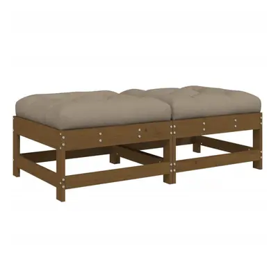 vidaXL Garden Footstools Ottoman with Cushions pcs Honey Brown Solid Wood Pine