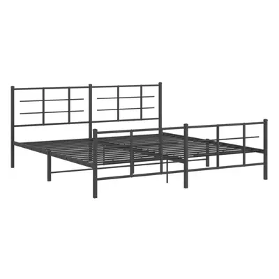 (with headboard & footboard, x cm) vidaXL Metal Bed Frame with Headboard Home Bed Base Bedstead 