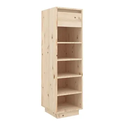 (brown) vidaXL Shoe Cabinet Wooden Home Organiser Shoe Rack Shelf Solid Wood Pine