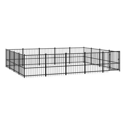 (485 x x cm) vidaXL Outdoor Dog Kennel Steel Dog Crate Pet Cage Puppy Enclosure Multi Sizes