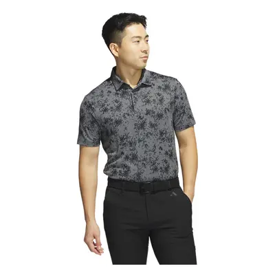 (S, Black) adidas Golf Burst Lightweight Recycled Stretch Jacquard Polo Shirt