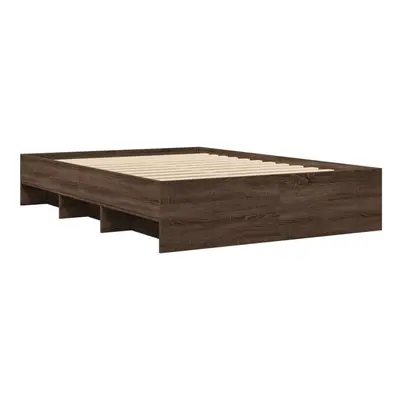 vidaXL Bed Frame Bed Base Home Bedstead Brown Oak 135x190 cm Engineered Wood