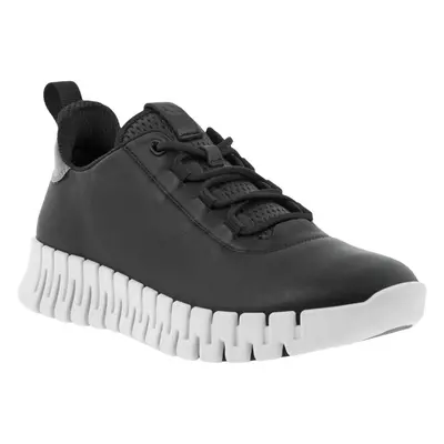 (5-5.5 (38EU) UK, Black/Light Grey) ECCO Womens Gruuv Leather Leisure Elastic Laces Trainers Sne