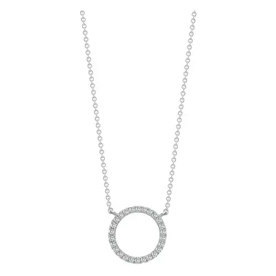 Jewelco London Solid 18ct White Gold Pave Set Round G SI1 0.18ct Diamond Halo Hoop Eternity Neck