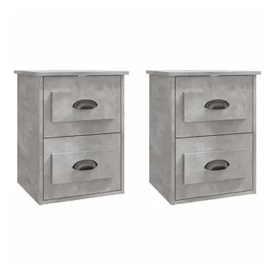 (concrete grey, pcs) vidaXL Wall-mounted Bedside Cabinets Floating Storage Cabinets Hanging Cabi