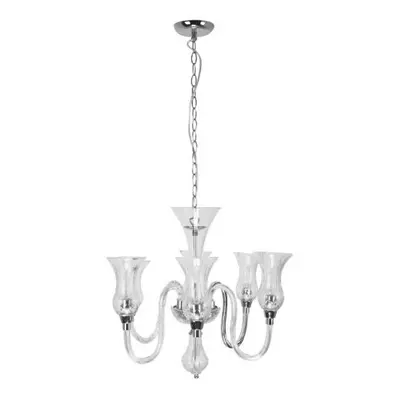 Premier Housewares E14 Small Edison Screw Ceiling Chandelier Modern Crystal Lights 40W Arm Chand