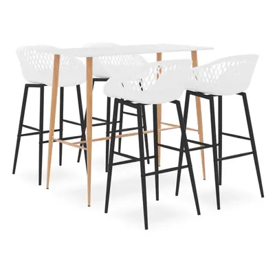 vidaXL Bar Set Piece White Dining Room Kitchen Chair Stool Table Furniture