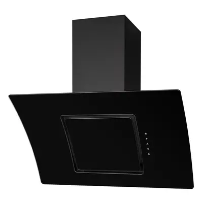 SIA AT91BL 90cm Touch Control Black Angled Glass Cooker Hood Extractor Fan