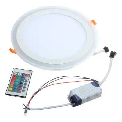 (cool white+RGB+remote control(type A)) 18W RGB Dual Color LED Recessed Ceiling Round Panel Down