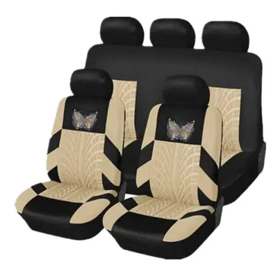 (Beige) Car Seat Covers Fabric