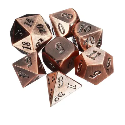 (tan) Antique Color Heavy Dice Set Polyhedral Dices Role Playing Games Gadget RPG