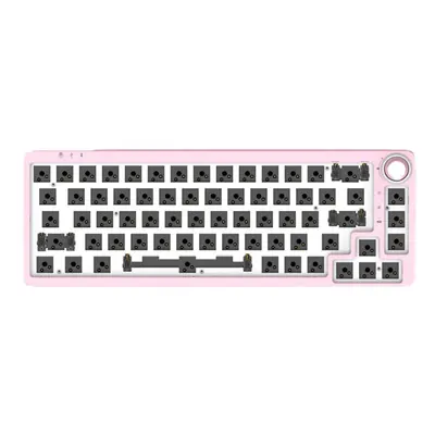 (Pink) 2.4GHz Customized Keys Triple Mode RGB Hot Swappable Keyboard Kit With Rotate Button