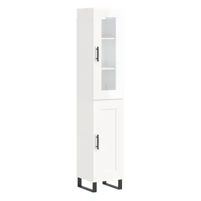 vidaXL Highboard Sideboard Cupboard Cabinet High Gloss White Engineered Wood