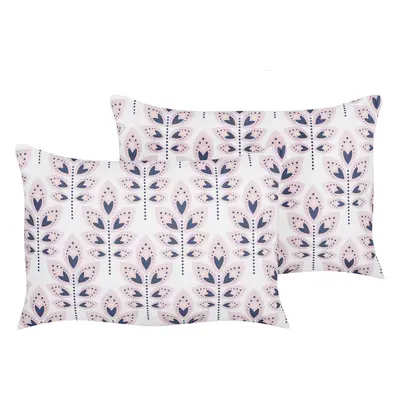 Set of Outdoor Cushions Plant Pattern TORRETTA x cm Cream