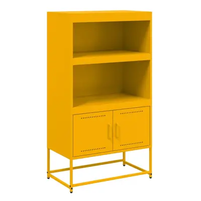 (yellow) vidaXL Highboard Sideboard Side Cabinet Storage Organiser Cupboard White Steel