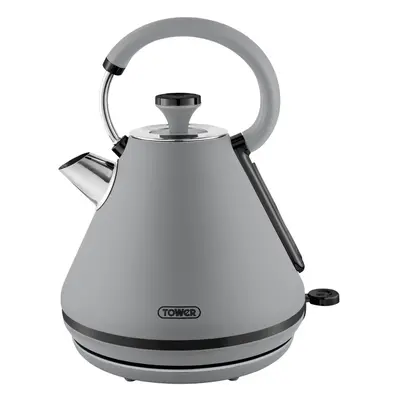 Tower T10079GRY Sera Pyramid Kettle with Smoked Black Trim, 1.7L, 3KW, Grey