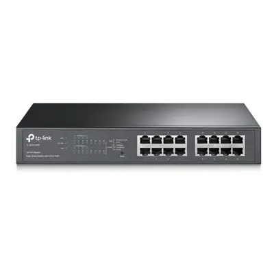 TP-LINK (TL-SG1016PE) 16-Port Gigabit Easy Smart Desktop/Rackmount Switch, 8-Port PoE, Metal