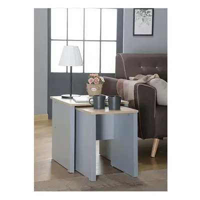 (Grey) Wooden Nest of Tables Available in Grey/Oak or White/Oak