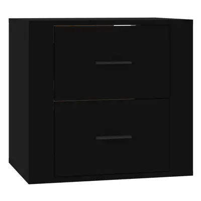 (Black) vidaXL Wall-mounted Bedside Cabinet Indoor Floating Nightstand Multi Colours