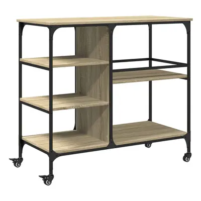 vidaXL Kitchen Trolley Rolling Cart Storage Cart Sonoma Oak Engineered Wood