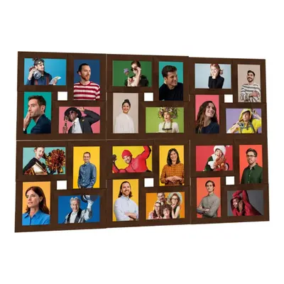 vidaXL Collage Photo Frame for 24x(13x18 cm) Picture Dark Brown MDF Home Decor