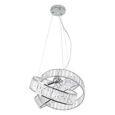 Modern Way Chrome & Clear Acrylic Jewel Intertwined Rings Design Ceiling Light Pendant - Complet