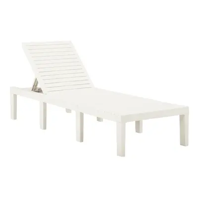 Sun Lounger Plastic White