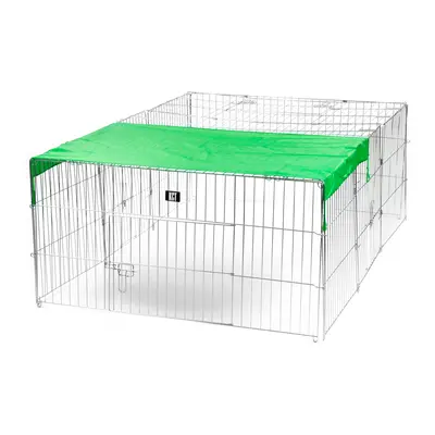 KCT Medium Enclosed Roof Folding Metal Pet Playpen Run for Dogs, Cats, Rabbits, Chickens and Mor