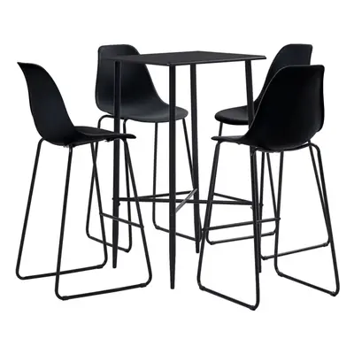 (5 piece) vidaXL 3/5 Piece Bar Set Plastic Pub Bistro Dining Table Chair Multi Colours