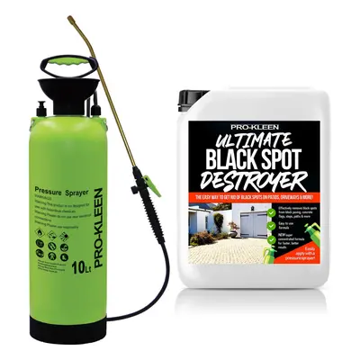 (Pro-Kleen Ultimate Black Spot Destroyer x 5L) Garden Sprayer 10L Pump Action Patio Cleaner Kits