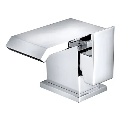 Square Basin Mixer Taps Bathroom Chrome Brass Single Sink Side Lever Faucet