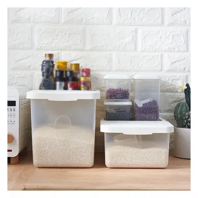 (1KG) 4/Set Sealed Rice Box Kitchen Plastic Barrel Storage Organizer Bean Container