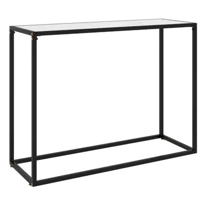 vidaXL Console Table White 100x35x75 cm Tempered Glass Side Hall End Desk Home