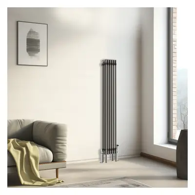 (1500x292mm - Column) Traditional Cast Iron Style Radiator Raw Metal Central Heating Column