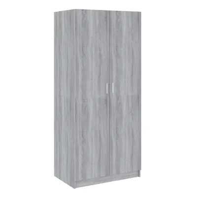 vidaXL Wardrobe Grey Sonoma Engineered Wood Bedroom Storage Clothes Organiser