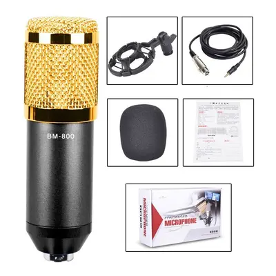 (Yellow) Professional Condenser Microphone Studio Broadcasting Singing Audio Recording Mic