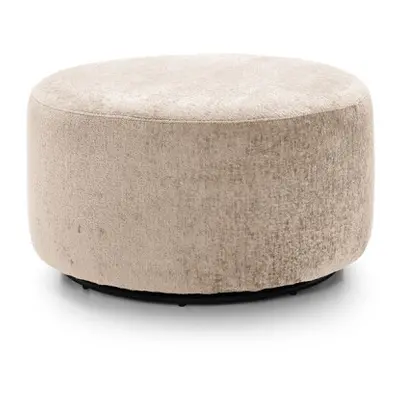 (Cream) Harriet Crushed Chenille Swivel Footstool