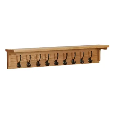 vidaXL Coat Rack 90x16x16 cm Solid Oak Wood