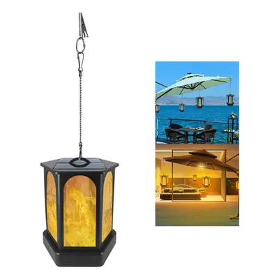 (Hang Type) 96LED Solar Light Hexagonal Flame Light for Garden Yard Patio Path