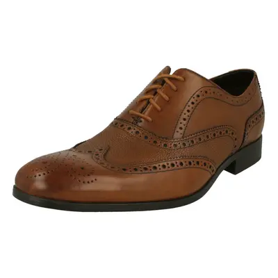 (UK 7, Tan (Brown)) Mens Clarks Lace Up Brogue Shoes Gilmore Limit - G Fit