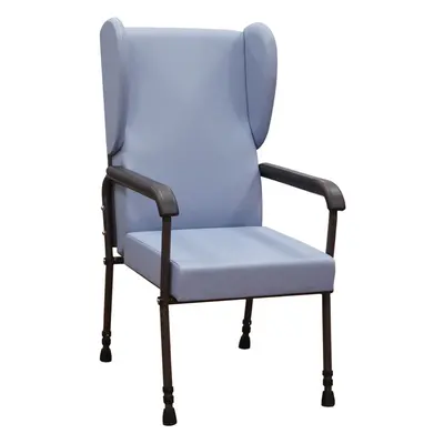 High Back Flat Pack Lounge Chair - Height Adjustable - Easy to Clean - Blue