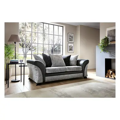 (Black) FARROW CRUSHED CHENILLE SEATER SOFA