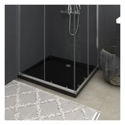 vidaXL Rectangular ABS Shower Base Tray Black Bathroom Plumbing Shower Parts